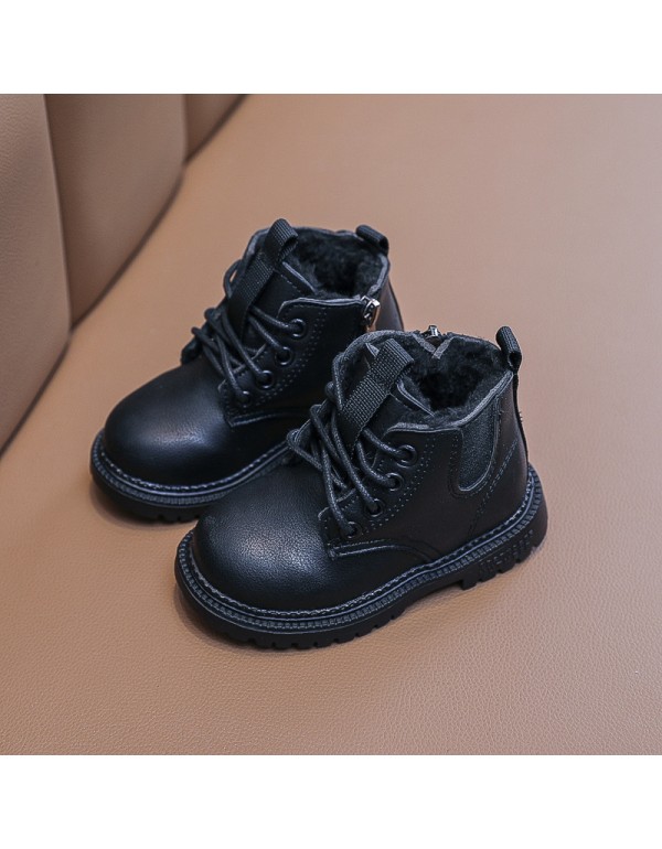 Cotton shoes children's Martin boots Plush 2021 autumn and winter new boys' thickened warm snow boots girls' short boots