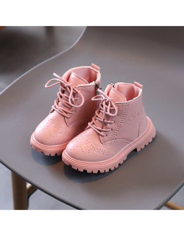 Female Baobao male children's Martin boots soft leather boots CASUAL BOOTS British style short boots autumn and winter new boots single boots