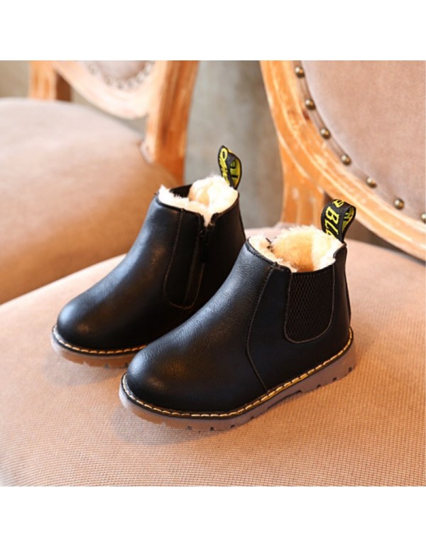2021 autumn and winter new children's Martin boots boys' Leather Boots girls' short boots British style fashion single boots