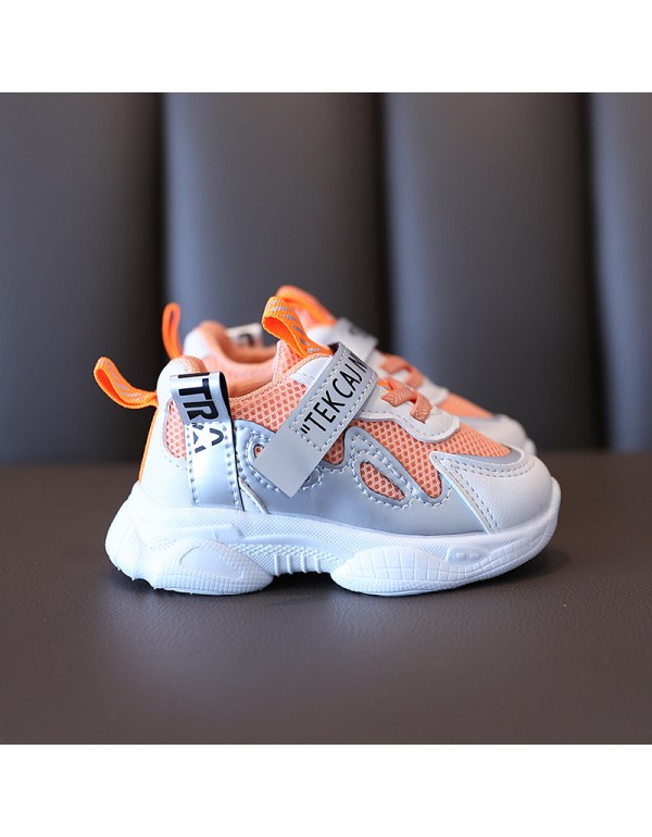 Spring and autumn new children's sports shoes baby shoes boys' breathable mesh shoes girls' running shoes