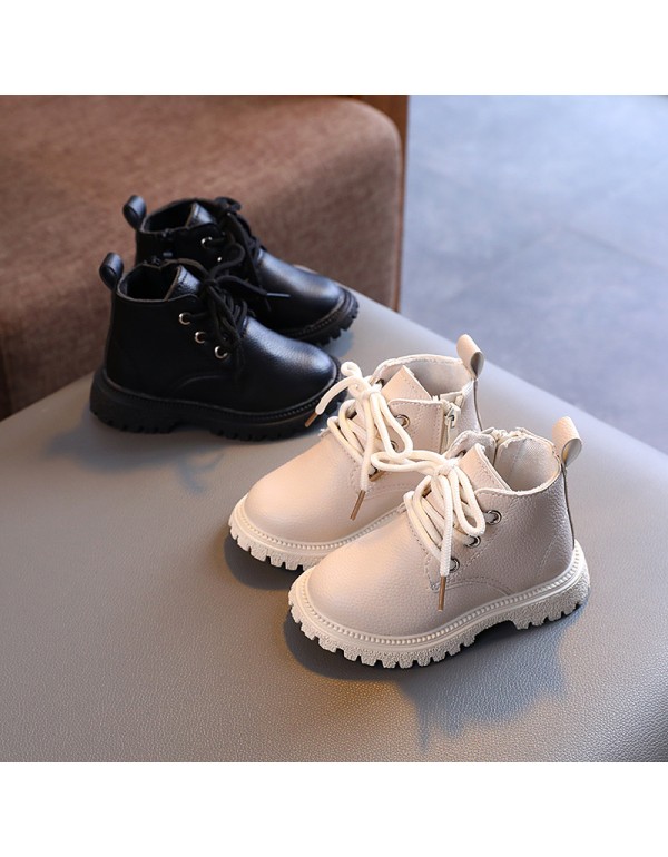 Children's Martin boots 2022 autumn and winter new children's shoes boys' short boots British leather boots girls' single boots simple