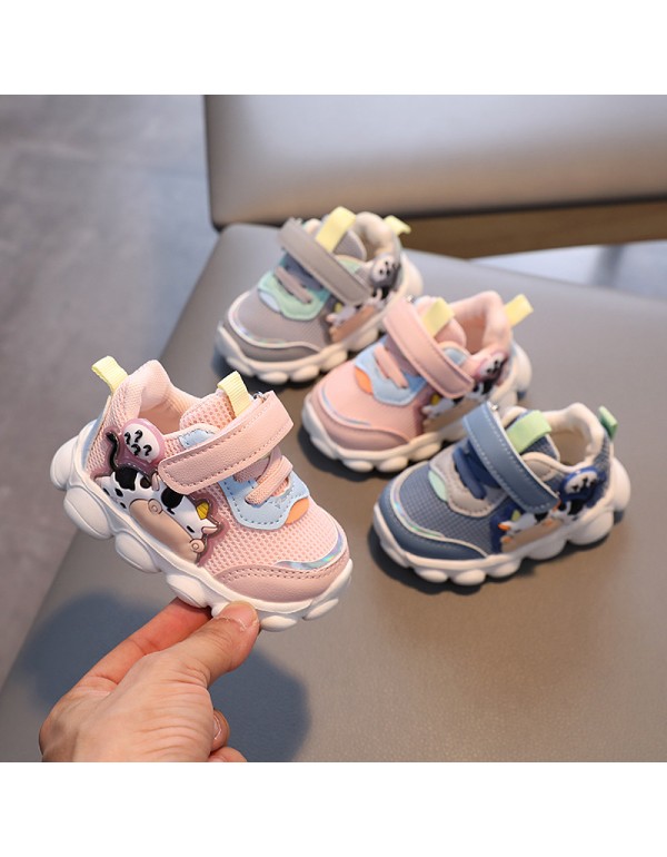 2021 autumn new baby functional shoes for boys and girls anti soft sole toddler shoes mesh breathable single shoes sports shoes